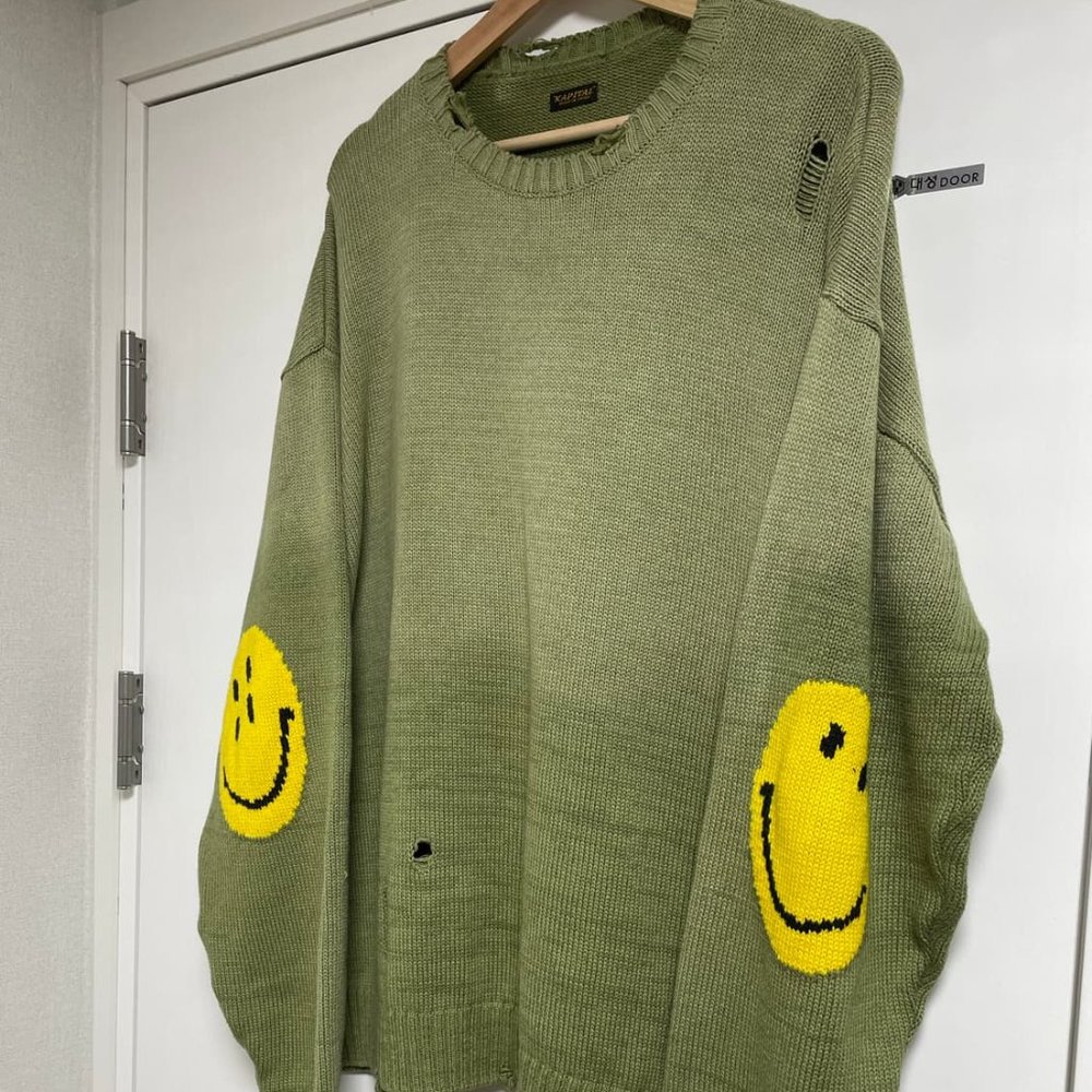 COPY - Kapital 5G Smiley Distressed Knit Sweater - Picture 8 of 8